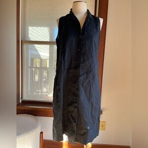 Everlane Black Linen Sleeveless Dress